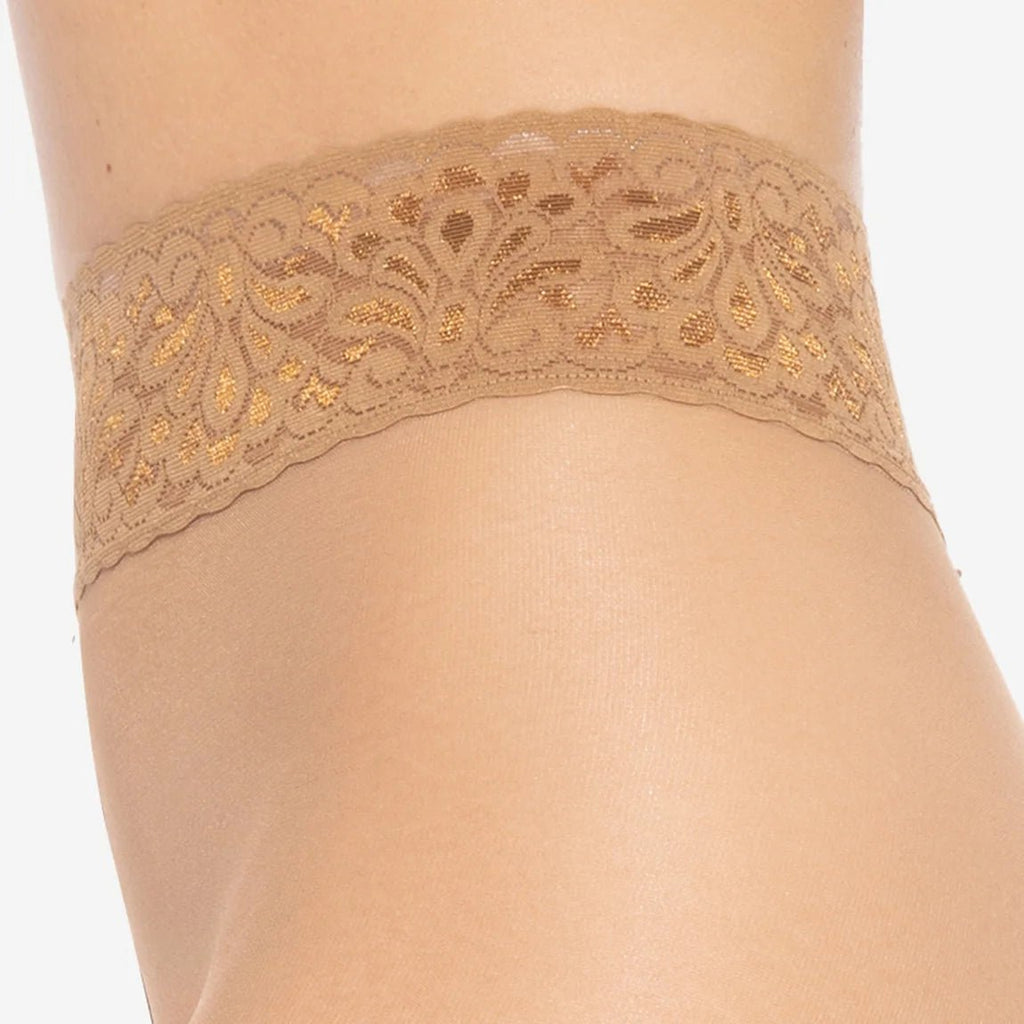 Gatta Softi-Comfi 30 Den Tights – Elegant Lace Waistband & Satin Finish - Velvet Touch Tights
