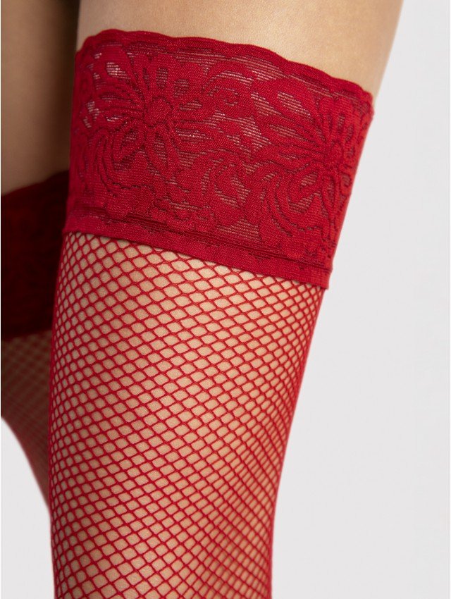 Fiore Liza 40 den – Elegant Fishnet Hold-Ups with Lace Top - Velvet Touch Tights