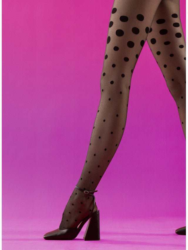 Fiore Natalie 15 Den – Sheer Polka Dot Tights - Velvet Touch Tights