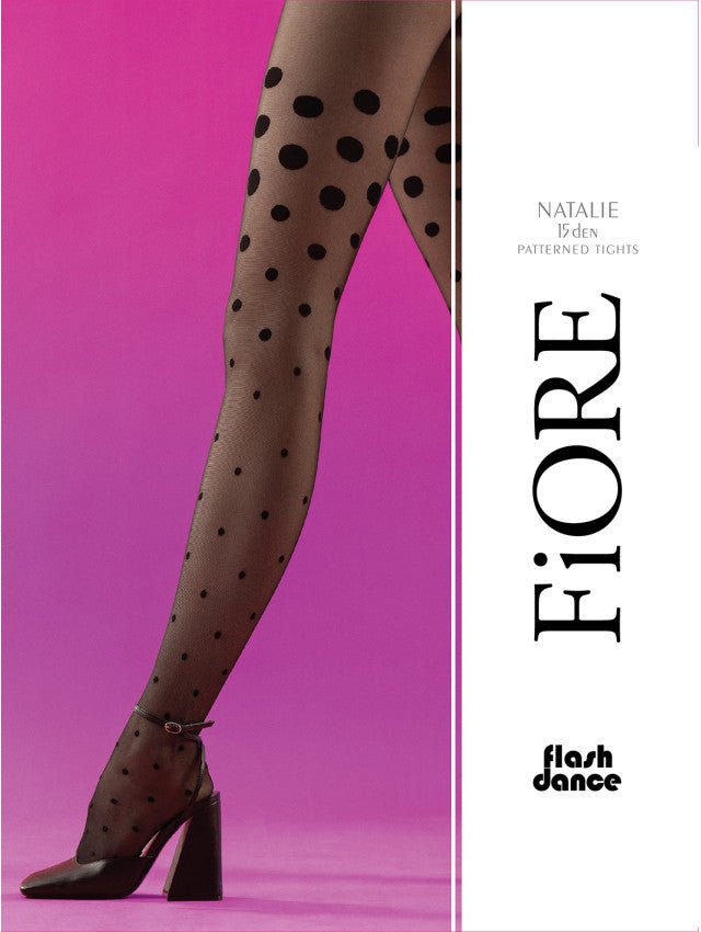 Fiore Natalie 15 Den – Sheer Polka Dot Tights - Velvet Touch Tights