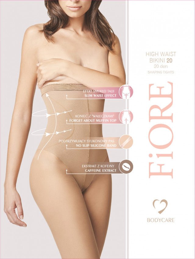 Fiore High Waist Bikini 20 Den – Shaping & Comfortable Tights - Velvet Touch Tights