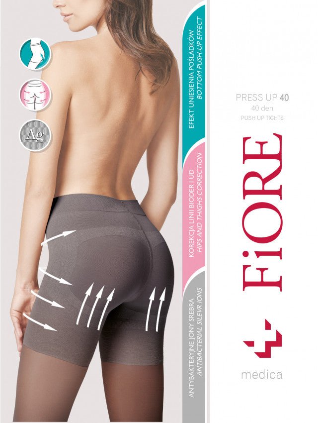 Fiore Press Up 40 Den – Shaping & Lifting Microfiber Tights - Velvet Touch Tights