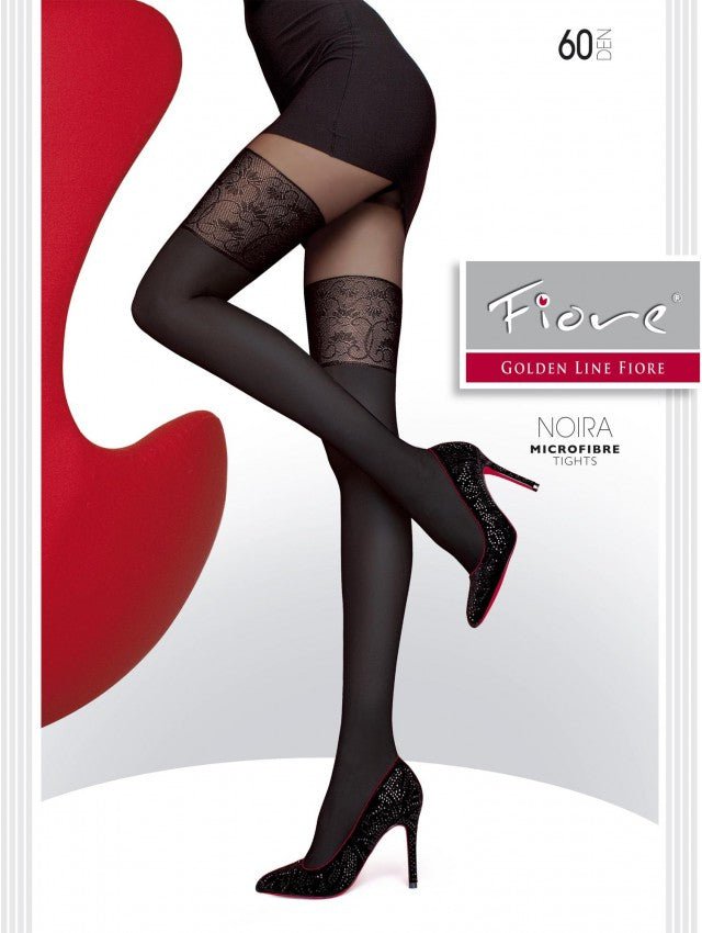 Fiore Noira 60 Den – Sensual Stocking-Effect Tights for Every Occasion - Velvet Touch Tights