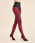 Gabriella Cherie 60 Den Tights with Romantic Heart Pattern - Velvet Touch Tights