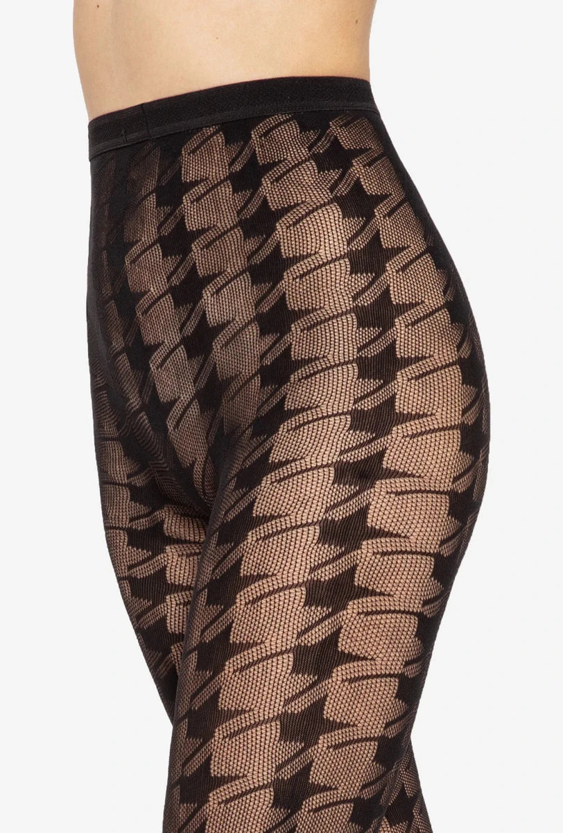 Gatta Runway No. 05 Houndstooth Fishnet Tights – Trendy & Elegant - Velvet Touch Tights
