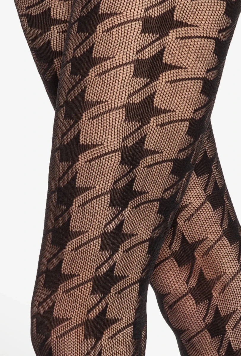 Gatta Runway No. 05 Houndstooth Fishnet Tights – Trendy & Elegant - Velvet Touch Tights