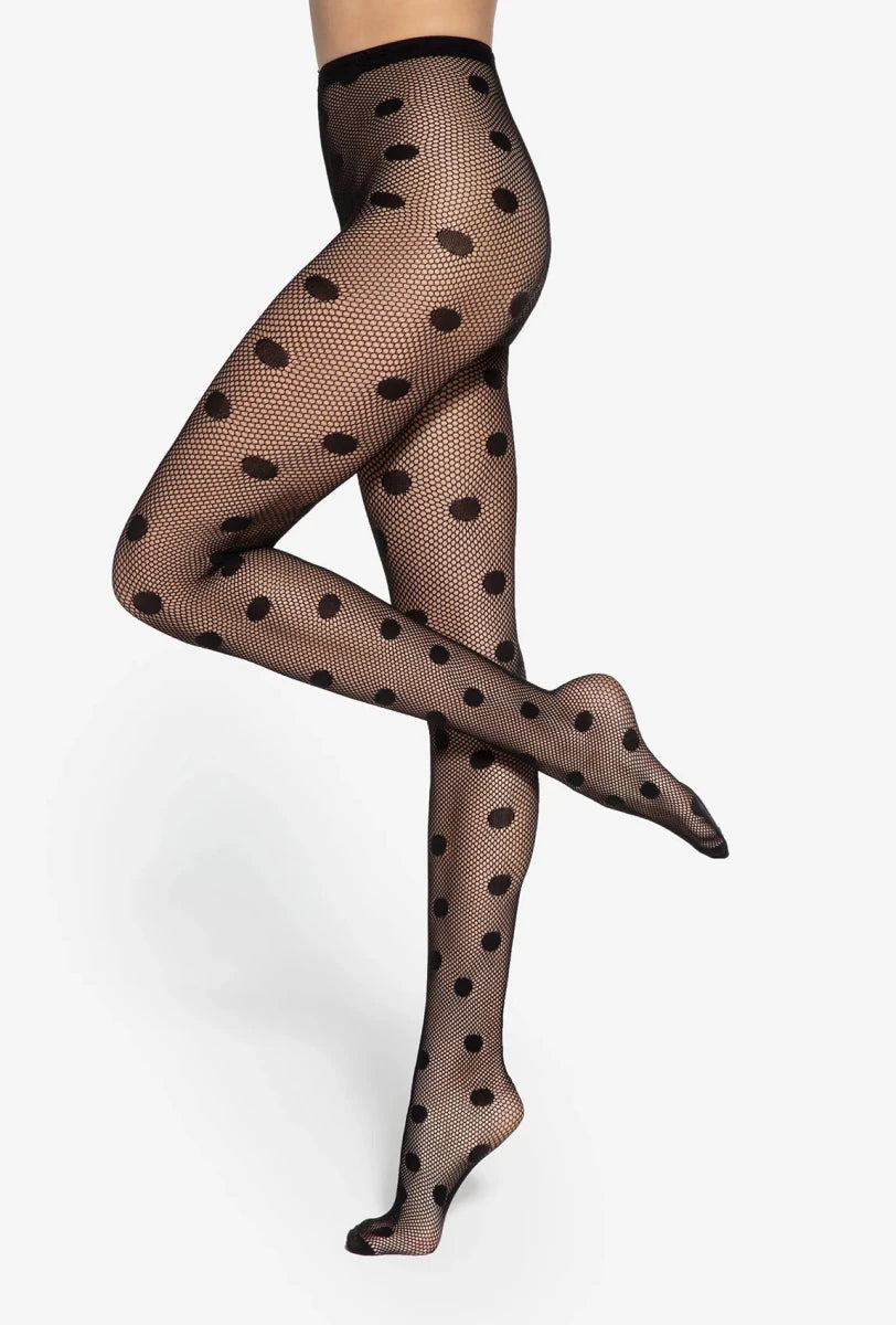 Gatta Runway No. 08 Polka Dot Fishnet Tights - Velvet Touch Tights