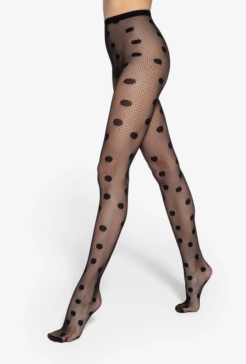 Gatta Runway No. 08 Polka Dot Fishnet Tights - Velvet Touch Tights