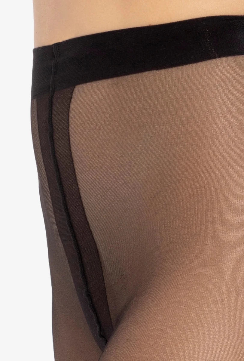 Gatta Lovely No. 11 Tights – 20 Den, Sheer & Romantic with Heart Stripe - Velvet Touch Tights