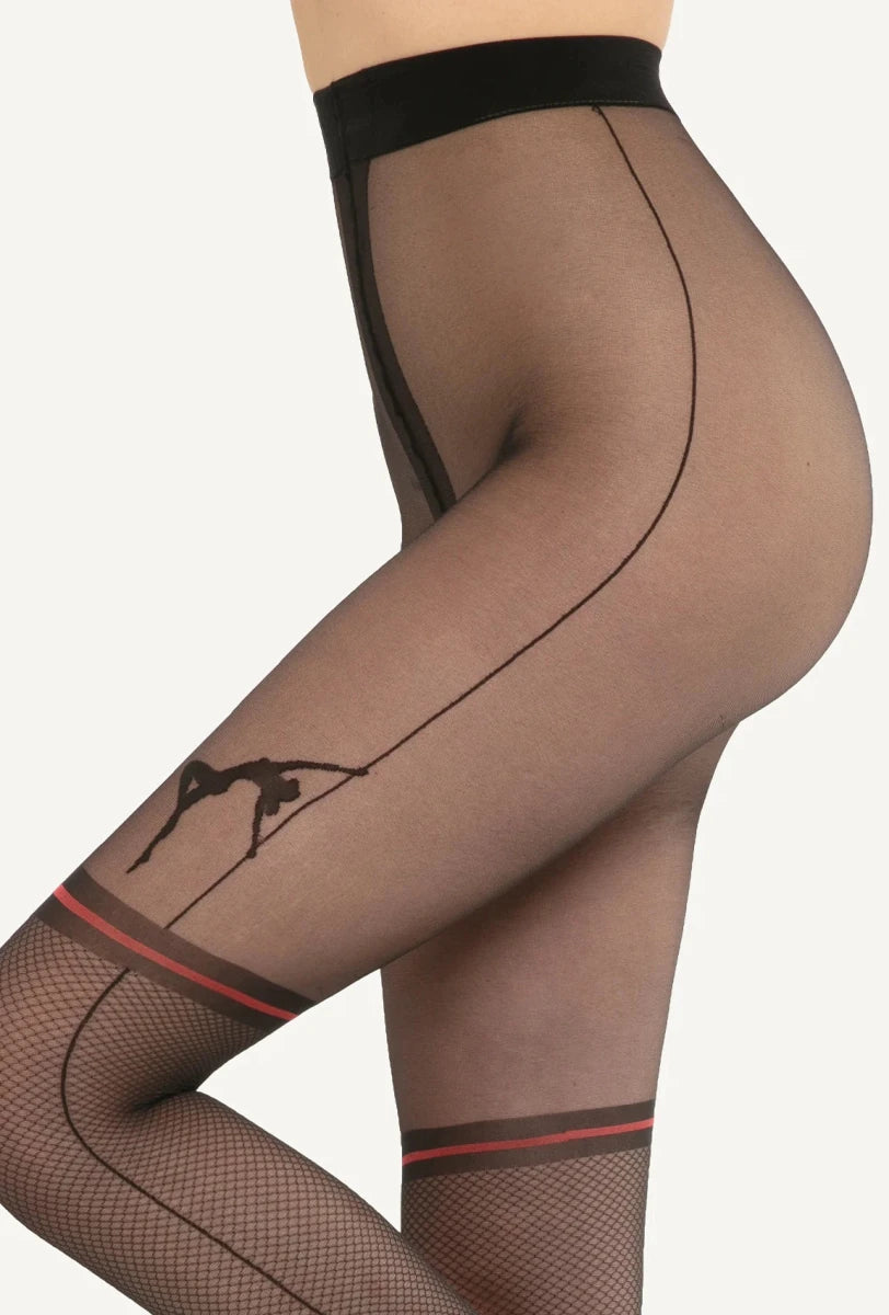 Gatta Rita No. 01 Tights – 20 Den, Sensual & Elegant with Pole Dance Motif - Velvet Touch Tights