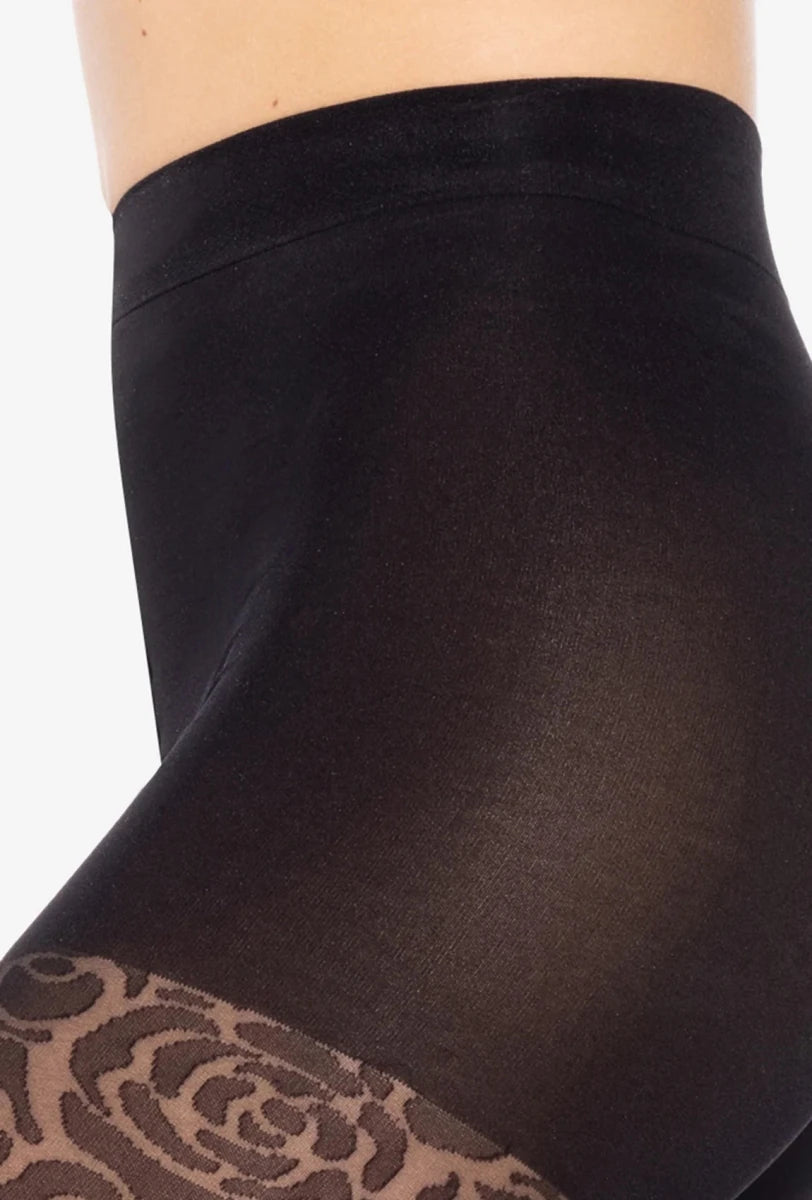 Gatta Floral Patterned Tights 04 – 30 DEN Elegant Rose Print - Velvet Touch Tights