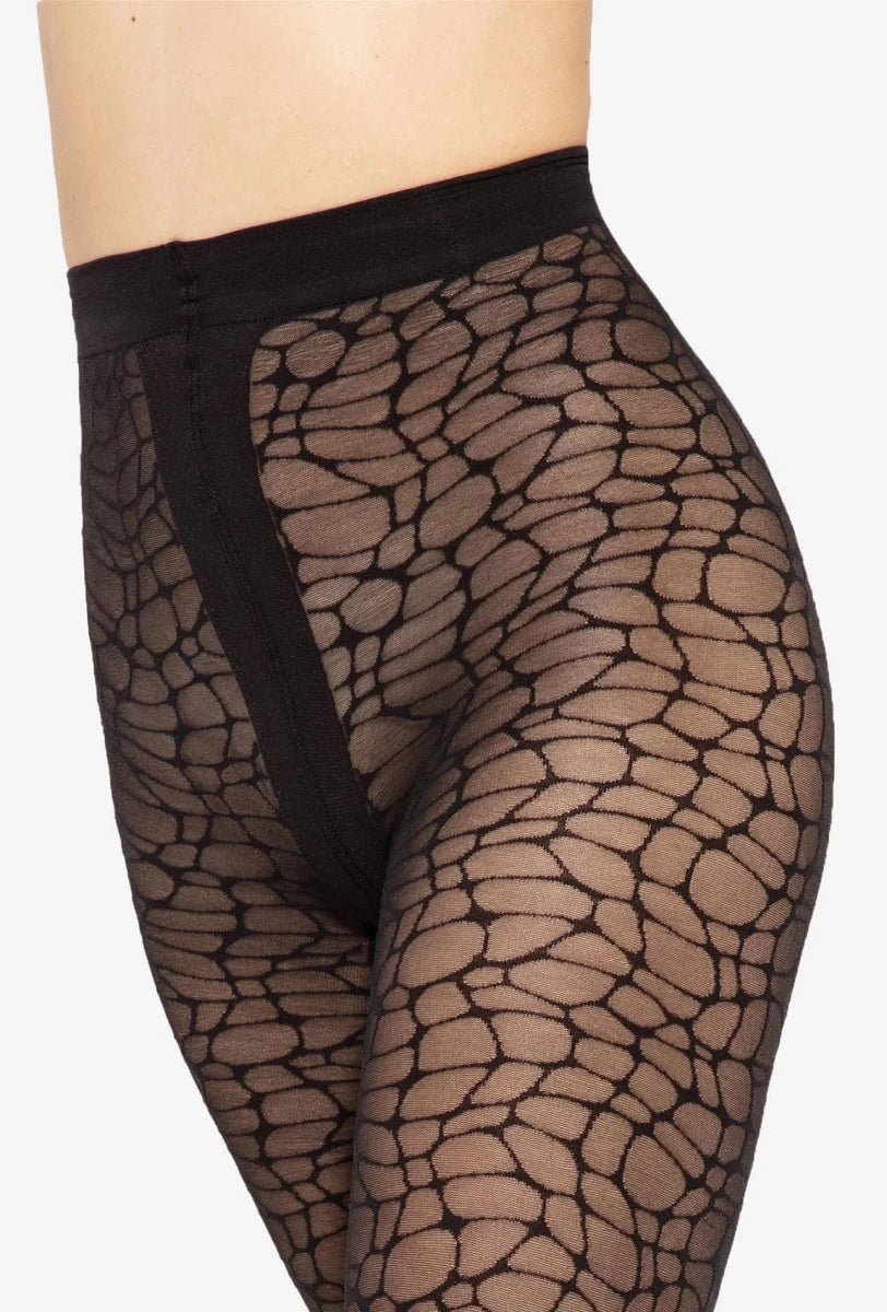 Gatta Modern No. 06 Patterned Tights – 40 Den, Stylish Mesh Illusion - Velvet Touch Tights