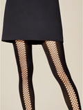 Fiore Rapide 40 Den Tights – Tights with Fishnet Detail - Velvet Touch Tights