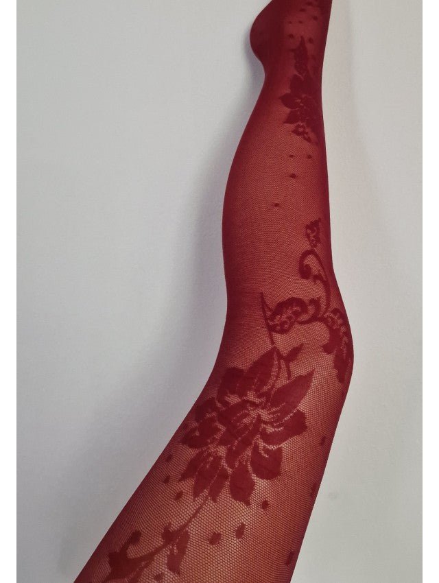 Fiore Sharon 30 Den – Floral Patterned Tights - Velvet Touch Tights