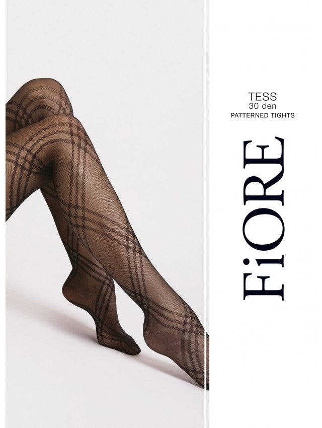 Fiore Tess 30 Den Tights – Elegant Classic Check Pattern