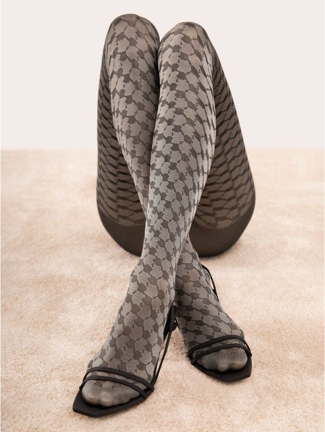 Fiore The French 30 Den – Elegant Houndstooth Tights - Velvet Touch Tights