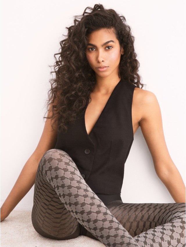 Fiore The French 30 Den – Elegant Houndstooth Tights - Velvet Touch Tights