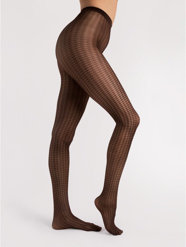 Fiore Ufficio 30 Den Tights – Elegant & Comfortable with a Classic Check Pattern - Velvet Touch Tights