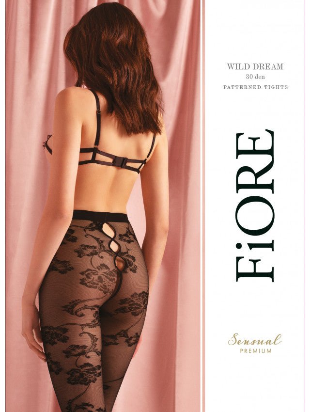 Fiore Wild Dream 30 Den – Openwork Floral Tights - Velvet Touch Tights