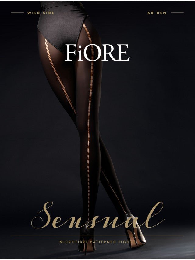 Fiore Wild Side 60 Den – Opaque Tights with Sensual Back Seam - Velvet Touch Tights