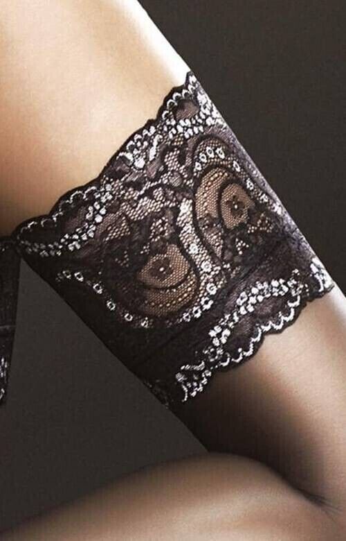 Fiore Sandrine Hold-up Stockings 20 Den – Lace Top with Silicone Grip - Velvet Touch Tights