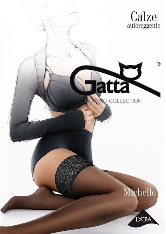GATTA Michelle Hold-up Stockings 01 – Elegant Self-Supporting Lace Top Hold-Ups - Velvet Touch Tights