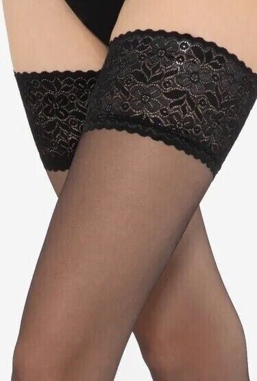 Gatta Matilde Hold-up Stockings 15 Den -Back Seam & Silicone Lace Top