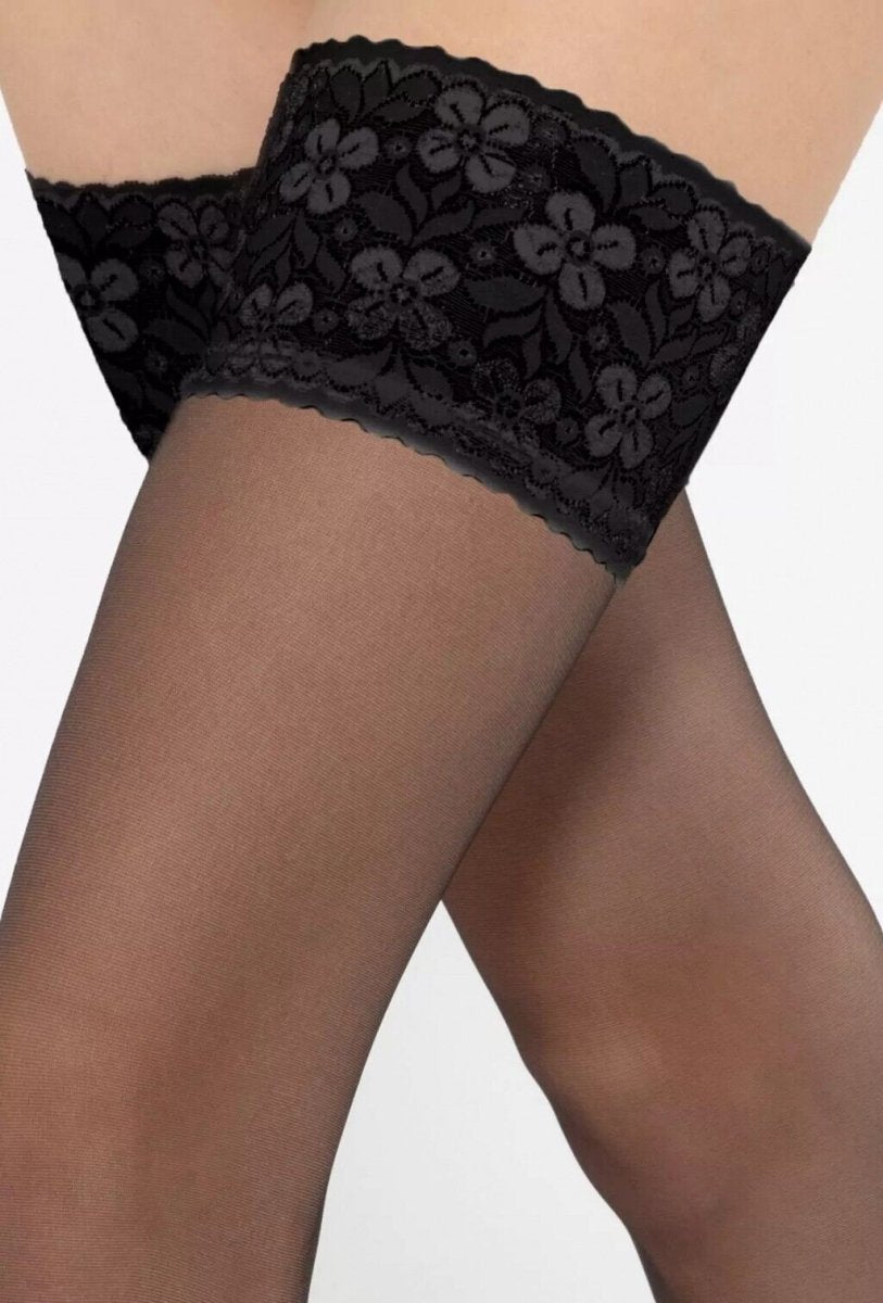 GATTA Michelle Hold-up Stockings 01 – Elegant Self-Supporting Lace Top Hold-Ups - Velvet Touch Tights