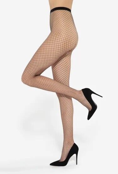 GATTA Brigitte 05 Fishnet Tights – Large Eyelets & Seamless Comfort - Velvet Touch Tights