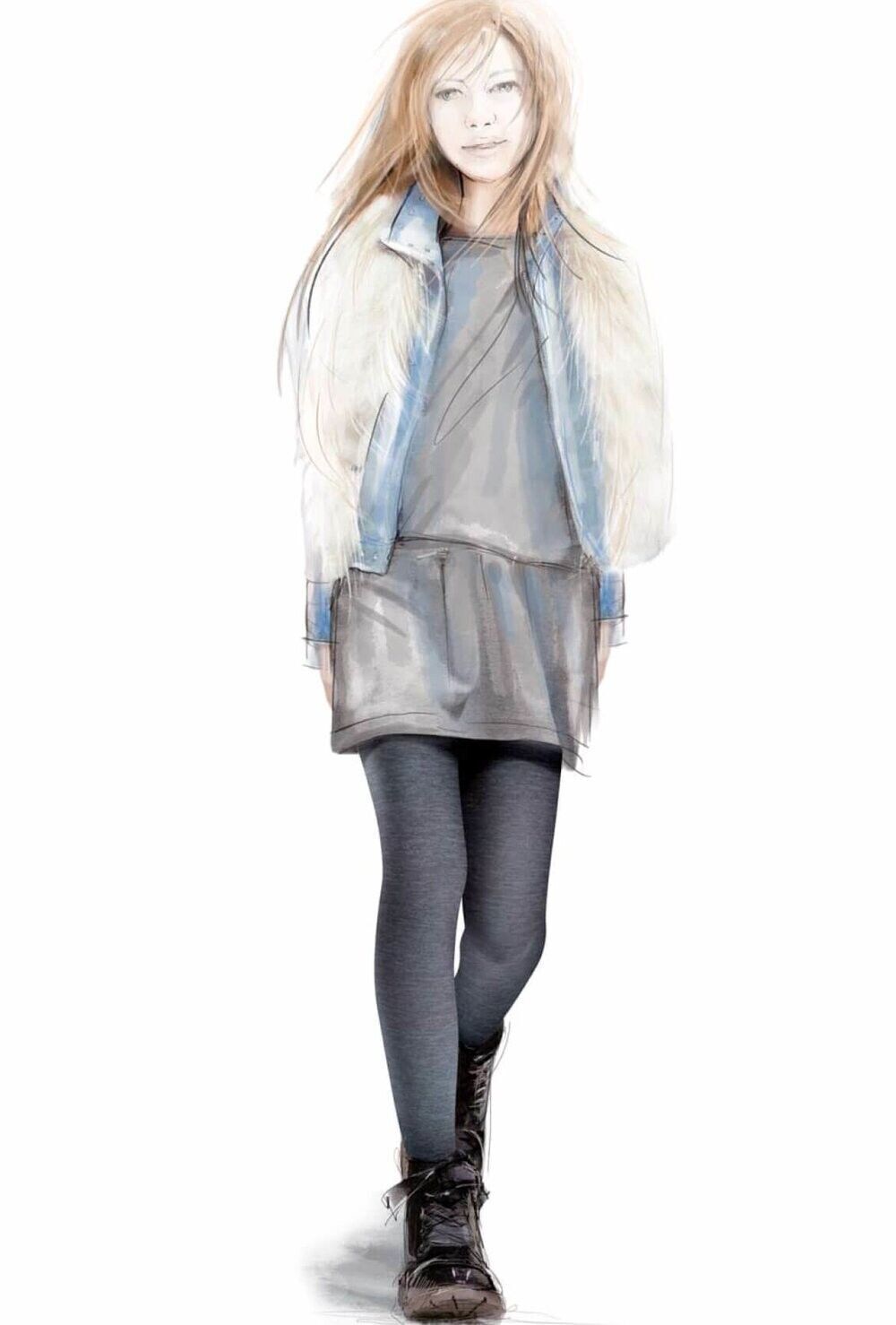 GATTA Susanna Girls' Tights: cozy, soft, durable 50 DEN melange