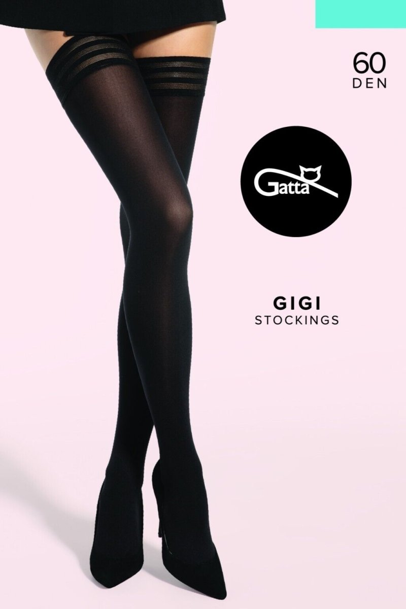 GATTA Gigi 60 Den Hold ups – Opaque, Matte, Comfortable & Stylish Legs - Velvet Touch Tights