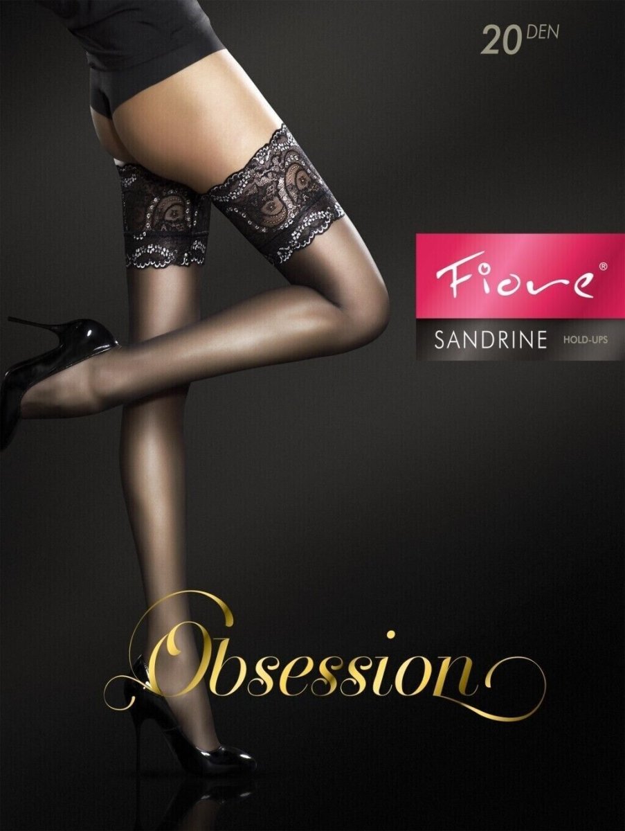 Fiore Sandrine Hold-up Stockings 20 Den – Lace Top with Silicone Grip - Velvet Touch Tights