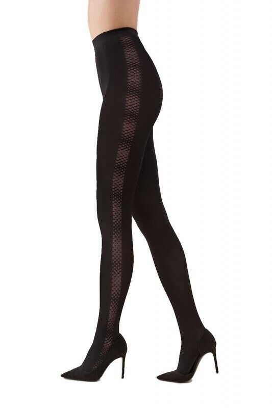GABRIELLA Bliss 80 Den Tights – Soft Stripe Design & Durable Fit - Velvet Touch Tights