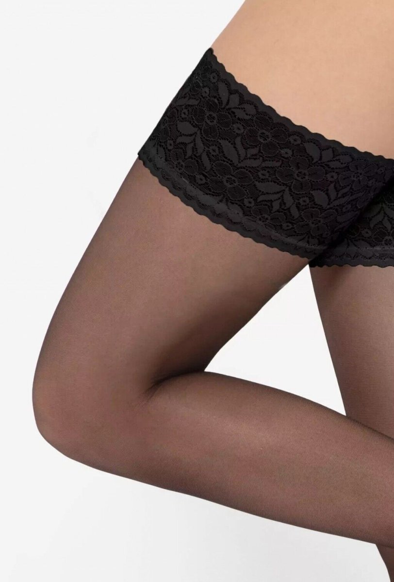GATTA Michelle Hold-up Stockings 01 – Elegant Self-Supporting Lace Top Hold-Ups - Velvet Touch Tights