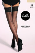 Gatta Matilde Hold-up Stockings 15 Den -Back Seam & Silicone Lace Top
