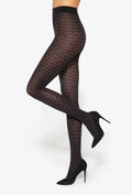 GATTA Loretta 136 Black Tights: 50 DEN, chain pattern, sleek fit - Velvet Touch Tights