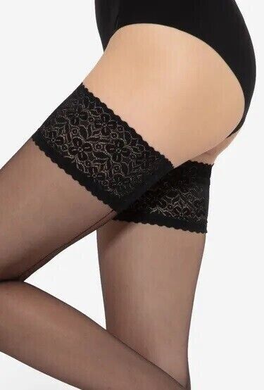 Gatta Matilde Hold-up Stockings 15 Den -Back Seam & Silicone Lace Top