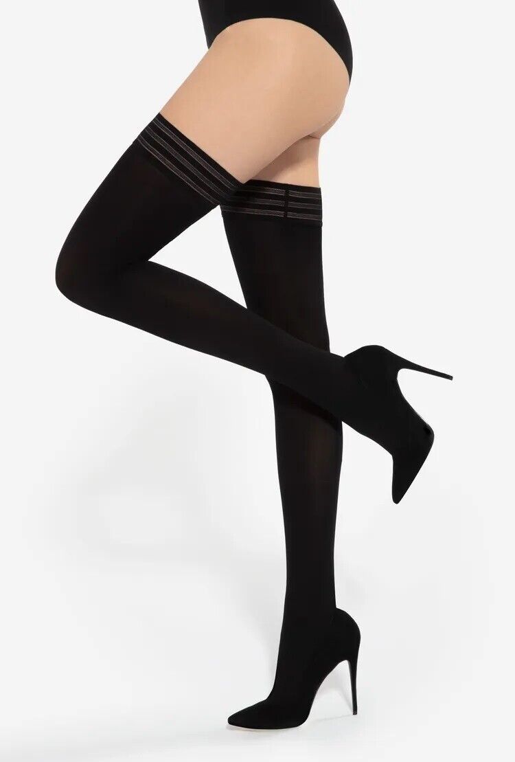 GATTA Gigi 60 Den Hold ups – Opaque, Matte, Comfortable & Stylish Legs - Velvet Touch Tights