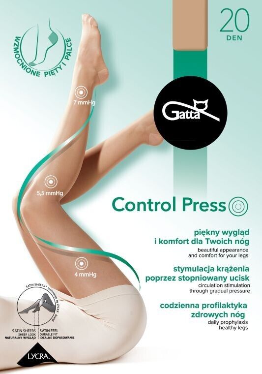 GATTA Control Press 20 Den Compression Tights Varicose Vein Support - Velvet Touch Tights
