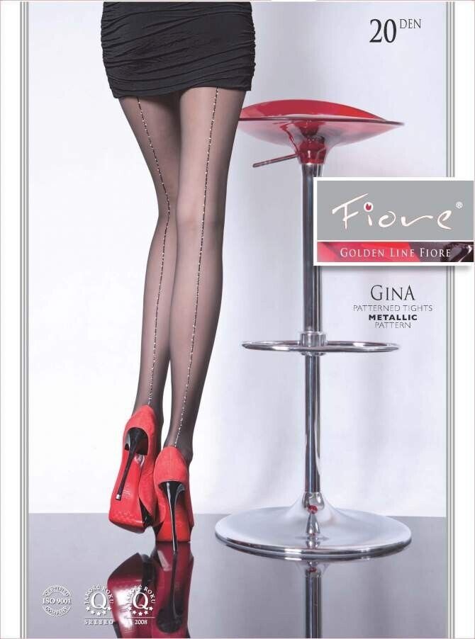 FIORE Gina 20 Den Tights with Shimmer Back Seam & Matte Finish - Velvet Touch Tights
