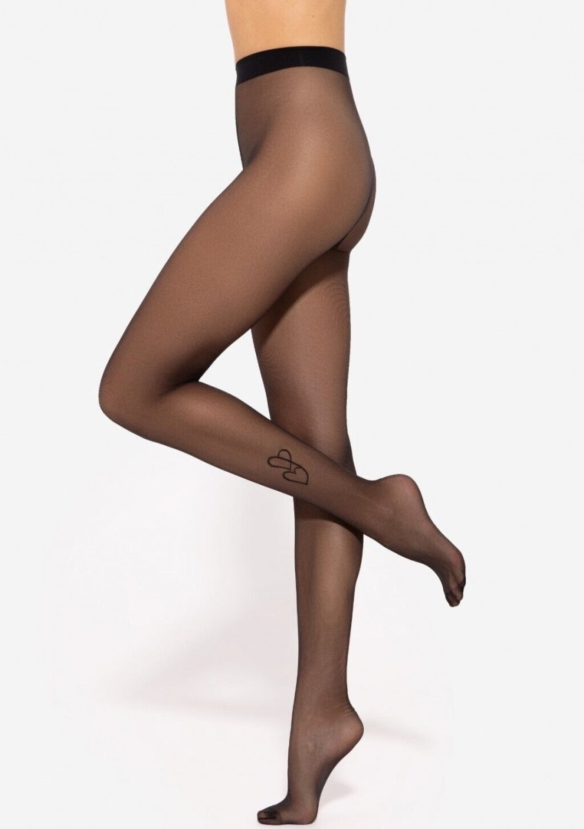 Gatta Lovely No. 06 Tights 20 Den Heart Patterned, Soft & Durable - Velvet Touch Tights